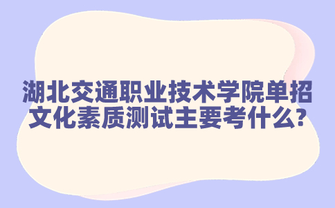 湖北交通職業技術學院單招文化素質測試